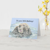 30. Geburtstag Niedlich aufgeregt Otter Funny nich Karte (Gelbe Blume)