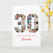 30. Geburtstag Nummer 30 FotoCollage Personalisier Karte (Gelbe Blume)