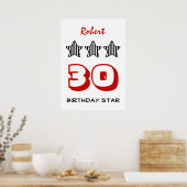 30. Geburtstag oder JEDES ALTER Individuelle Name Poster (Küche)