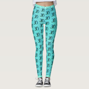 30. Geburtstag oder Jubiläum Pfauenmuster Leggings