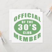 30. Geburtstag Offizielles Mitglied Karte (Vorderseite/Rückseite Beispiel)