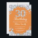 30. Geburtstag Orange und Silver Diamond Einladung<br><div class="desc">Einladung zum 30. Geburtstag. Orange und Silber Kristall Diamond. Eleganter Geburtstag Bash einladen. Erwachsener zum Geburtstag. Frauen zum Geburtstag. Männer zum Geburtstag. Für weitere Anpassungen klicken Sie bitte auf die Schaltfläche "Anpassen" und verwenden Sie unser Designwerkzeug,  um diese Vorlage zu ändern.</div>