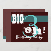 30. Geburtstag Party - Aquakulturvorlage Einladung (Vorne/Hinten)