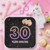 30. Geburtstag Party Balloons und Confetti Pappteller (Party)