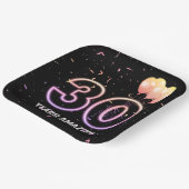 30. Geburtstag Party Balloons und Confetti Pappteller (Gewinkelt)