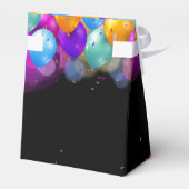 30. Geburtstag Party Black and Gold Balloons Geschenkschachtel (Rückseite)