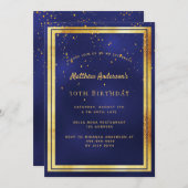 30. Geburtstag Party blauer Goldbarsch Konfetti Sp Einladung (Vorne/Hinten)