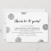 30. GEBURTSTAG PARTY coole Silberpolka Glitzer Pun Einladung (Vorderseite)