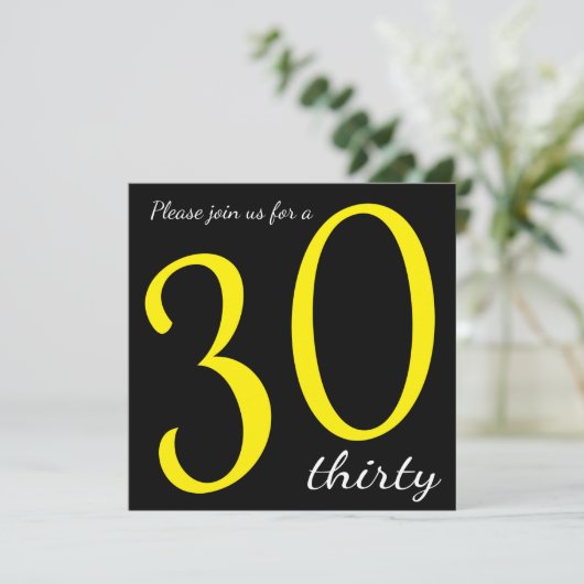 30. Geburtstag Party | DIY Text Einladung (Stehend Vorderseite)