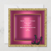 30. Geburtstag Party Dunkelrosa Goldschwarz Einladung (Rückseite)