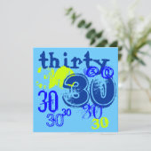 30. Geburtstag Party Einladung (Stehend Vorderseite)