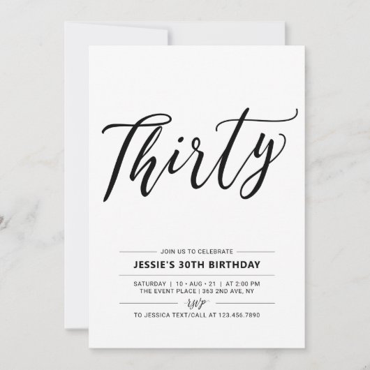 30. Geburtstag Party Einladung (Vorderseite)