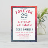 30. Geburtstag Party Einladung - (Forever 29) (Stehend Vorderseite)