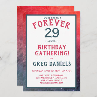30. Geburtstag Party Einladung - (Forever 29)