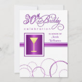 30. Geburtstag - Party Einladung mit Monogramm (Vorderseite)