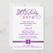 30. Geburtstag - Party Einladung mit Monogramm (Rückseite)