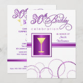 30. Geburtstag - Party Einladung mit Monogramm (Vorne/Hinten)