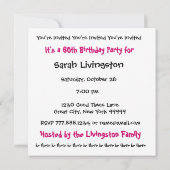 30. Geburtstag Party Einladung Template PINK (Rückseite)