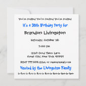 30. Geburtstag Party Einladung Vorlage Rosa Schwar (Rückseite)