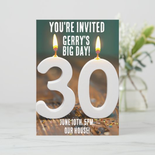 30. GEBURTSTAG-PARTY EINLADUNGEN (Stehend Vorderseite)