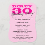 30. Geburtstag Party Einladungen<br><div class="desc">30. Geburtstag Party Einladung für Frauen und Männer. Vintages typografisches Design für dreißigste Geburtstagsfeiern. Cool rosa oder benutzerdefinierte Farben. Elegantes Design mit moderner Typografie. Fügen Sie Ihr eigenes lustiges Angebot oder lustiges Sprichwort hinzu. Geben Sie Ihre eigene Datums-,  Name-,  Anschrift- und uAwg-Option ein.</div>