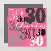 30. Geburtstag Party Einladungen (Vorne/Hinten)