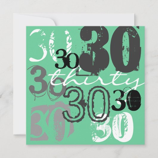 30. Geburtstag Party Einladungen (Vorderseite)