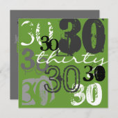 30. Geburtstag Party Einladungen (Vorne/Hinten)