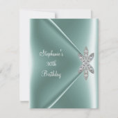30. Geburtstag Party Elegant Mint Green Jewel Einladung (Vorderseite)