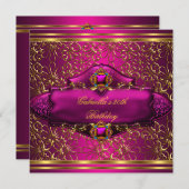 30. Geburtstag Party Exotic Pink Gold Einladung (Vorne/Hinten)