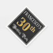 30. Geburtstag Party — Extravagantes Script, Imita Serviette (Ecke)