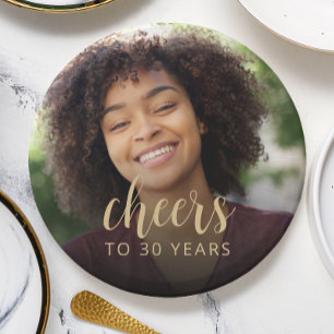 30. Geburtstag Party Foto Cheers Pappteller