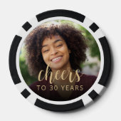 30. Geburtstag Party Foto Cheers Pokerchips (Rückseite)
