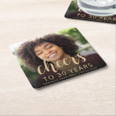 30. Geburtstag Party Foto Cheers Rechteckiger Pappuntersetzer (angewinkelt)
