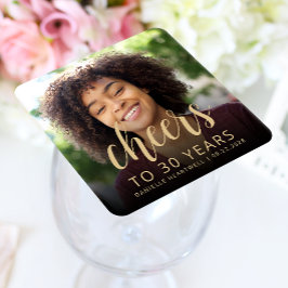 30. Geburtstag Party Foto Cheers Rechteckiger Pappuntersetzer