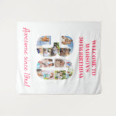 30. Geburtstag Party Foto Collage Hintergrund Rosa Wandteppich (Vorderseite (Horizontal))