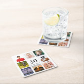 30. Geburtstag Party Foto Collage Männer Rechteckiger Pappuntersetzer (Vor Ort)