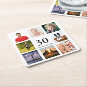 30. Geburtstag Party Foto Collage Männer Rechteckiger Pappuntersetzer (angewinkelt)