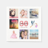 30. Geburtstag Party Foto Collage Serviette (Vorderseite)