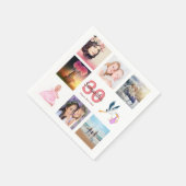 30. Geburtstag Party Foto Collage Serviette (Ecke)