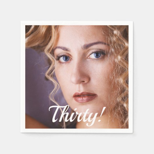 30. Geburtstag Party Foto Drehbuchfrau Serviette (Vorderseite)