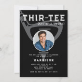 30. Geburtstag Party Foto Modernes Golf Black Einladung (Vorderseite)