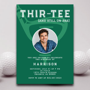 30. Geburtstag Party Foto Modernes Golf Green Einladung