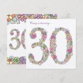 30. Geburtstag Party Frühjahr Blüte individuelle E Einladung (Vorne/Hinten)