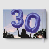 30. Geburtstag Party Goldfolie Rand blau Gästebuch (Rückseite)