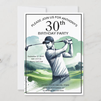 30. Geburtstag Party Golfer Erwachsene Par Sports  Einladung