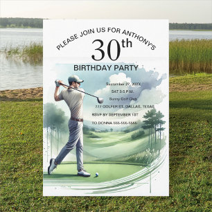 30. Geburtstag Party Golfer Erwachsene Par Sports  Einladung