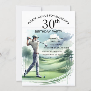 30. Geburtstag Party Golfer Erwachsene Par Sports Einladung