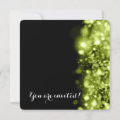 30. Geburtstag Party Grün funkelnde Lichter Einladung (Rückseite)