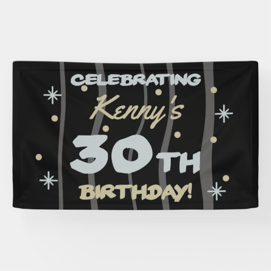 30. Geburtstag Party Ihren Namen hinzufügen Banner (Horizontal)